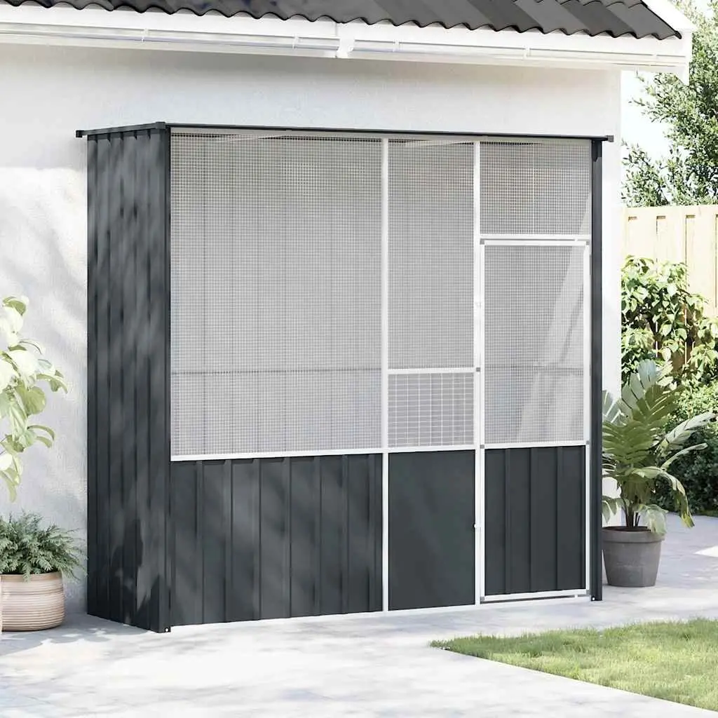 Bird Cage Aviary Anthracite Galvanised Steel Large Outdoor Indoor Enclosure