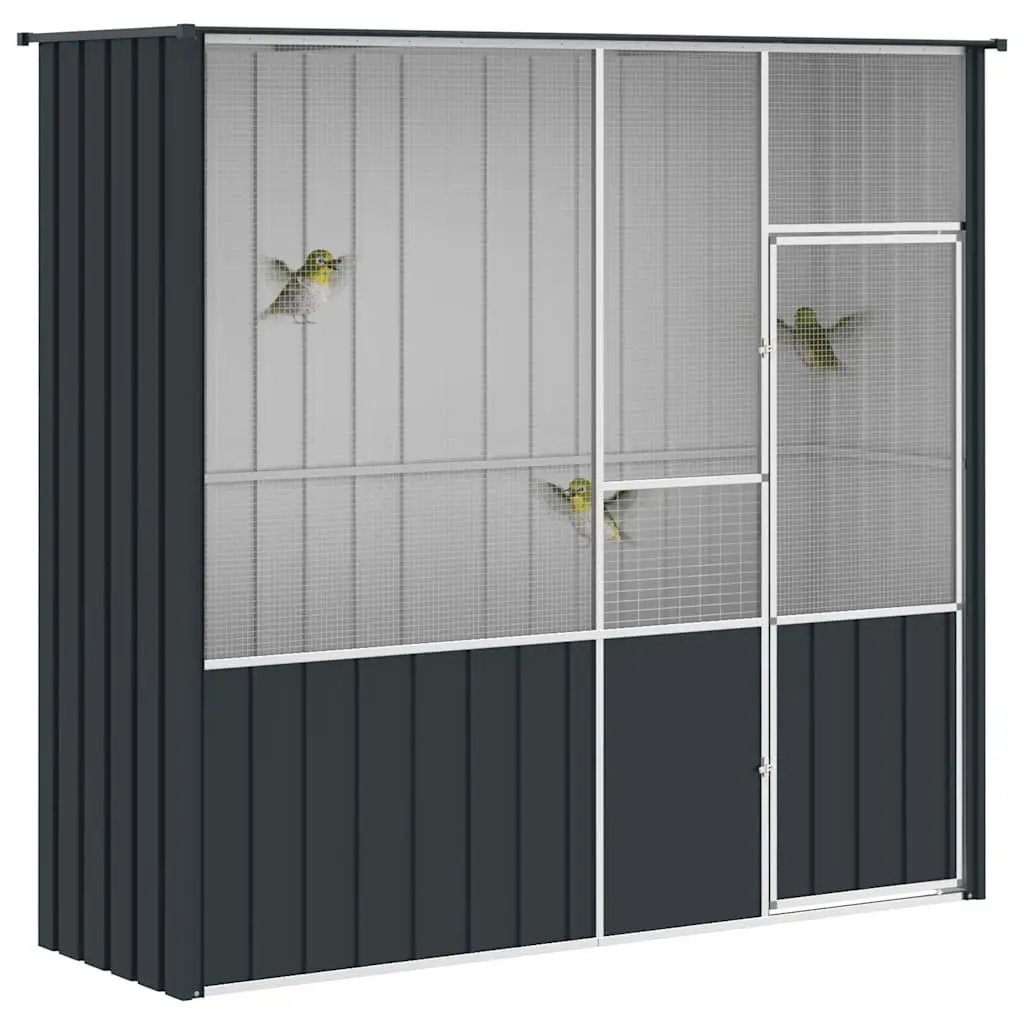 Bird Cage Aviary Anthracite Galvanised Steel Large Outdoor Indoor Enclosure