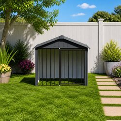Reliable Black Dog House with Roof for Peace of Mind