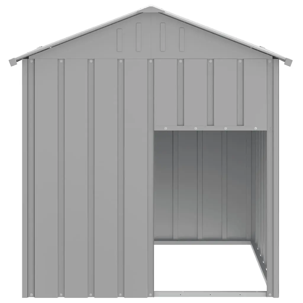 Dog Kennel Outdoor Shelter with Roof 117x103x123cm Grey Galvanised Steel