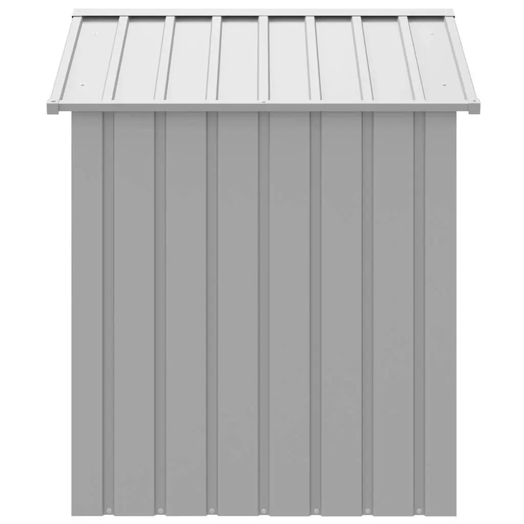 Dog Kennel Outdoor Shelter with Roof 117x103x123cm Grey Galvanised Steel
