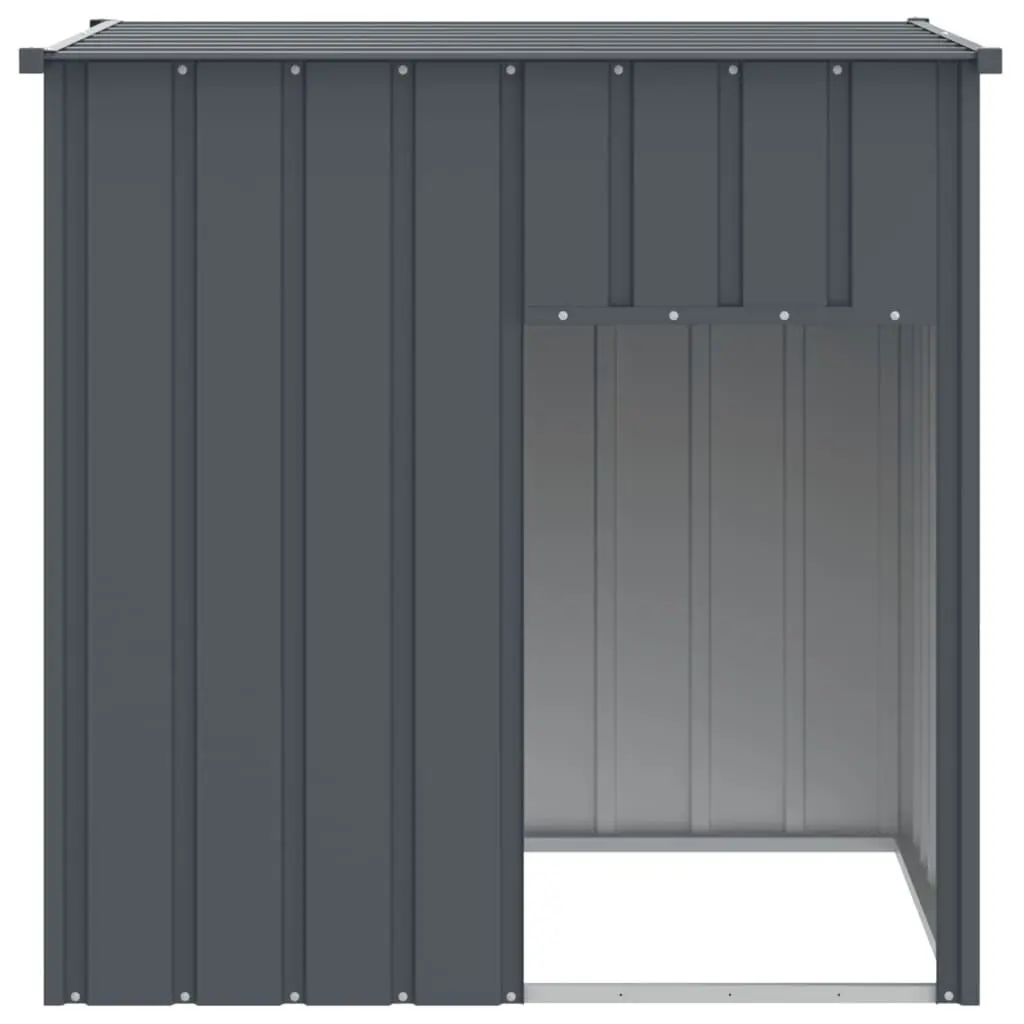 Dog House Outdoor Pet Kennel Shelter 110 x 103 x 109 cm Anthracite Galvanised Steel