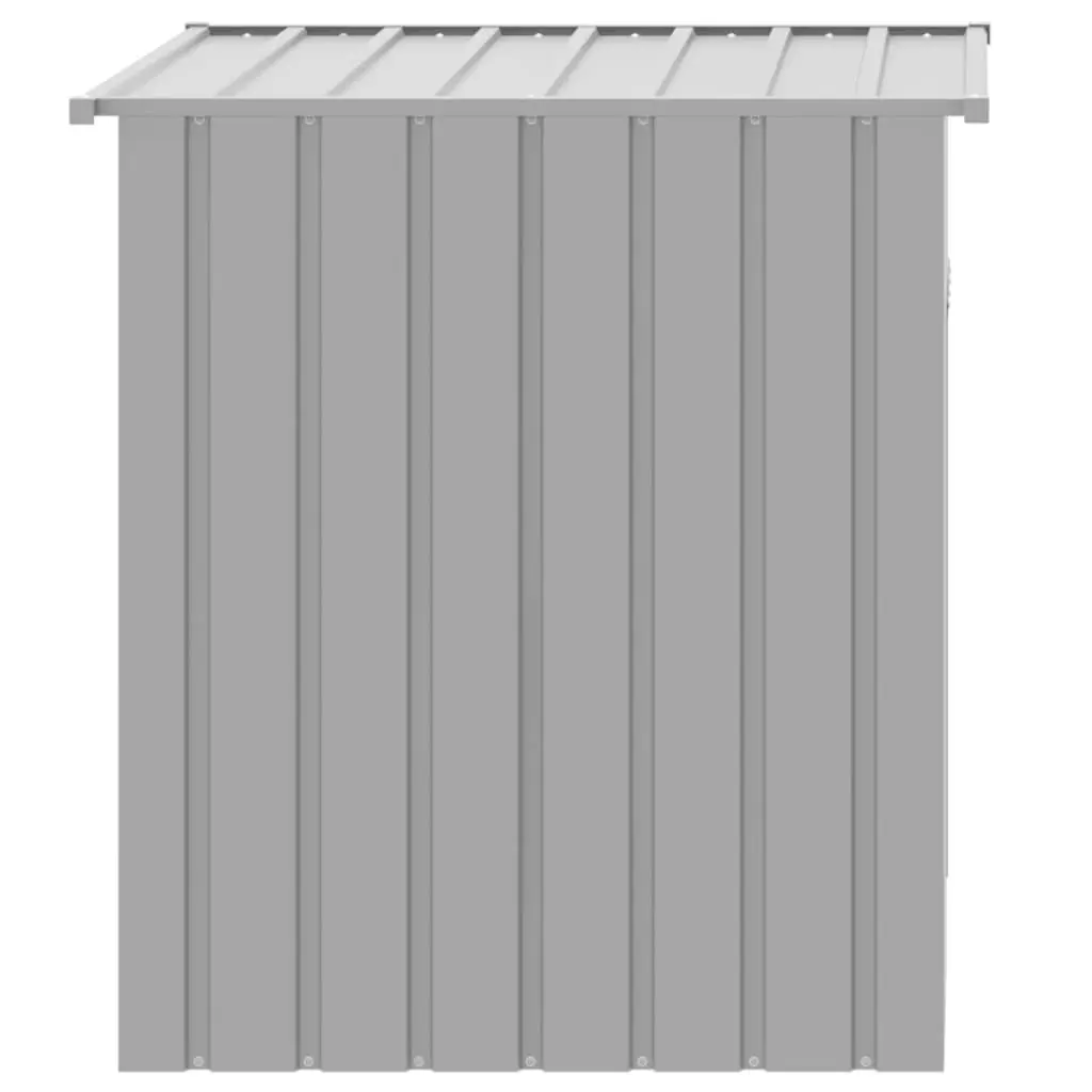 Dog House Outdoor Pet Kennel Shelter Grey Galvanised Steel 110x103x109cm