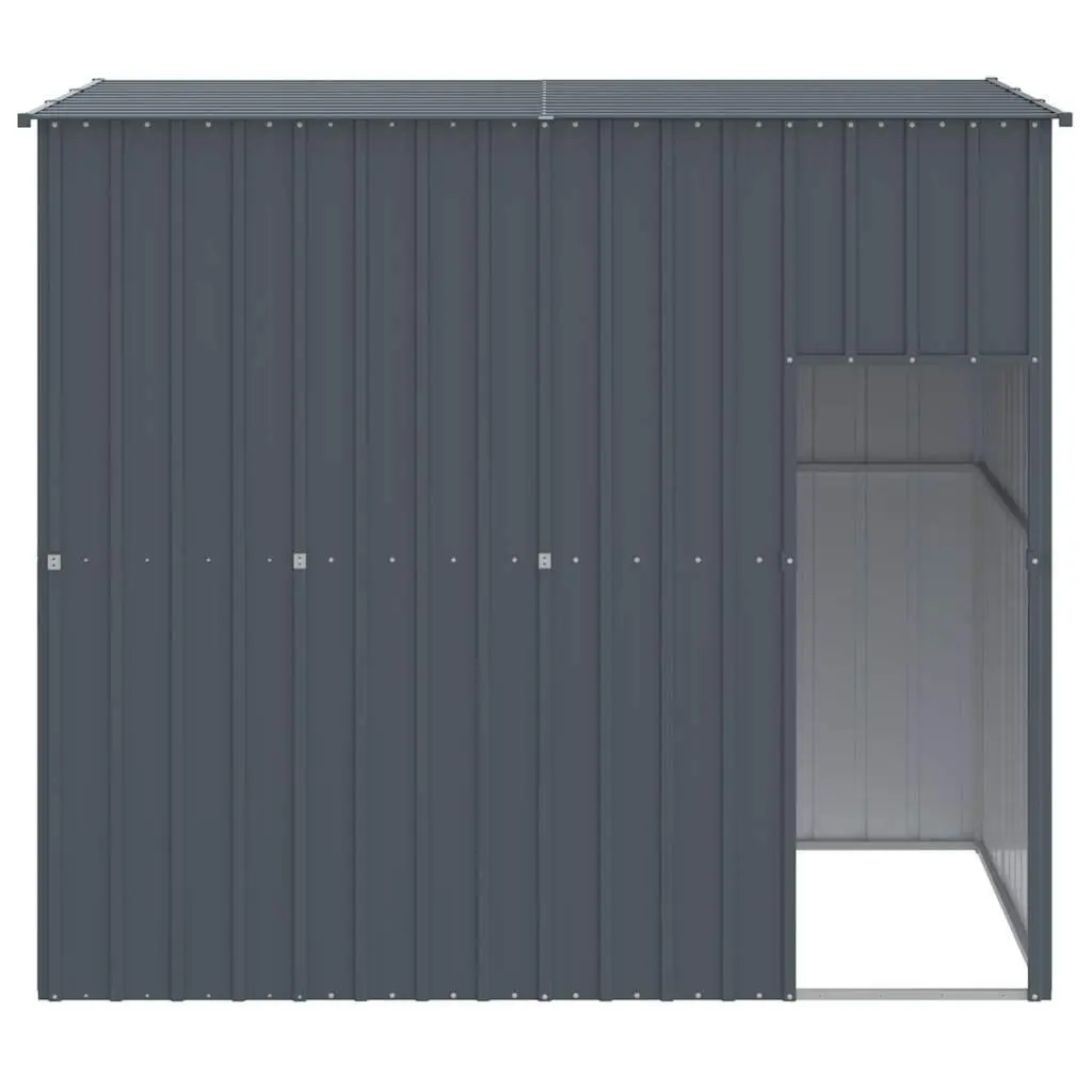 Dog Kennel Outdoor Shelter with Roof 214 x 153 x 181 cm Anthracite Galvanised Steel