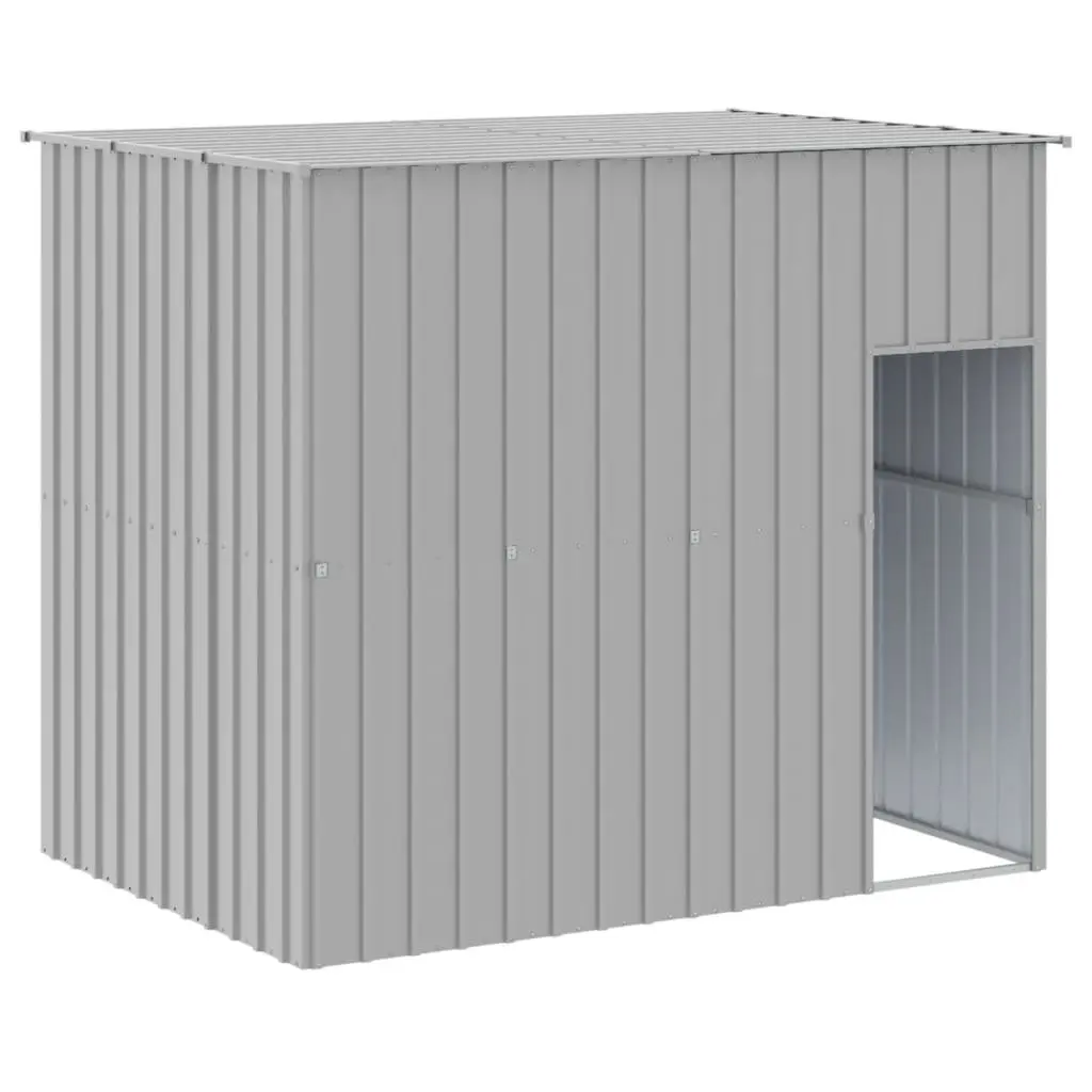 Dog House Outdoor Kennel Shelter Grey 214 x 153 x 181 cm
