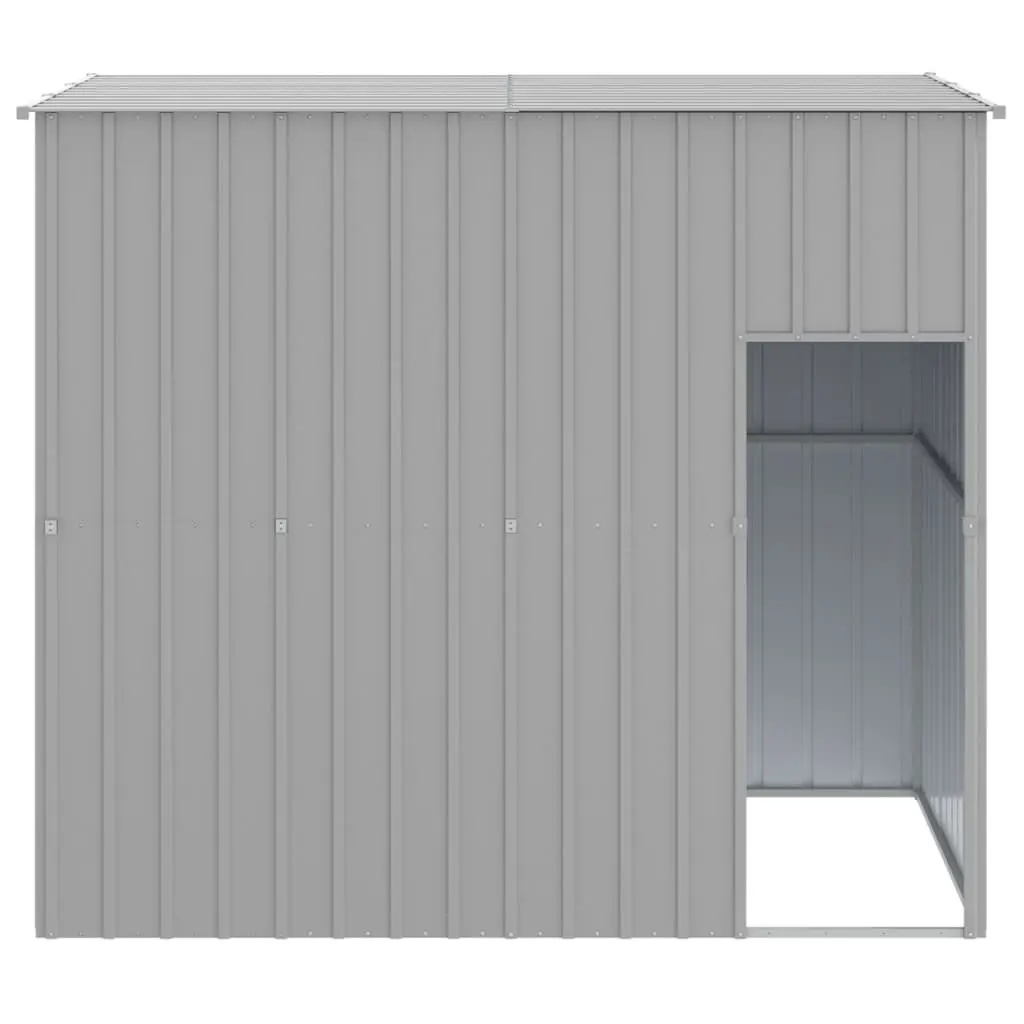 Dog House Outdoor Kennel Shelter Grey 214 x 153 x 181 cm
