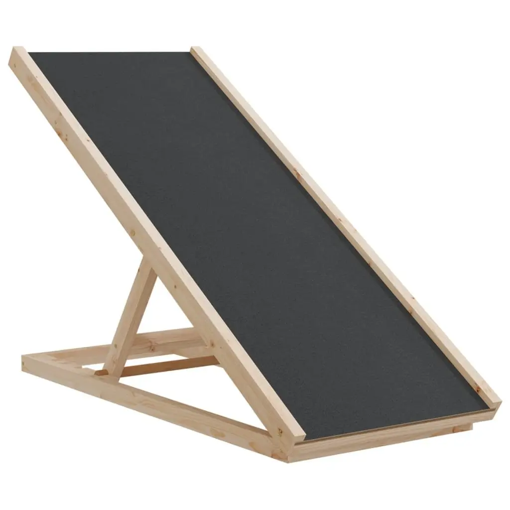 Dog Ramp Adjustable Height 100x40cm Grey Foldable Access Ramp for Pets