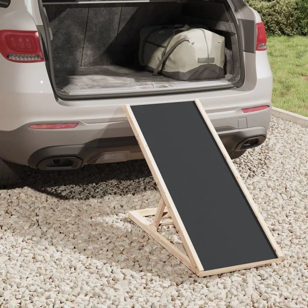 Dog Ramp Adjustable Height 100x40cm Grey Foldable Access Ramp for Pets