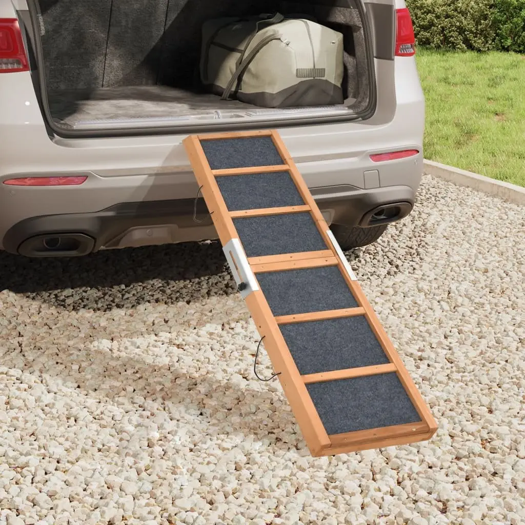 Dog Ramp Portable Access 120cm Grey Wood
