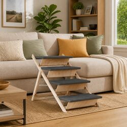Grey Pet Stairs Ramp - Safe and Reliable for Your Pets