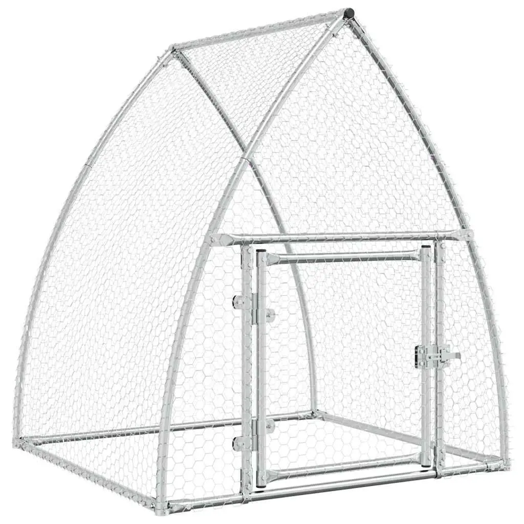 Chicken Cage Outdoor Enclosure Walk-in Silver Galvanised Steel for Small Animals