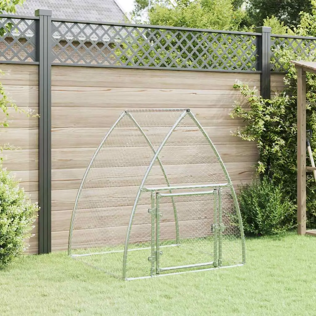 Chicken Cage Outdoor Enclosure Walk-in Silver Galvanised Steel for Small Animals