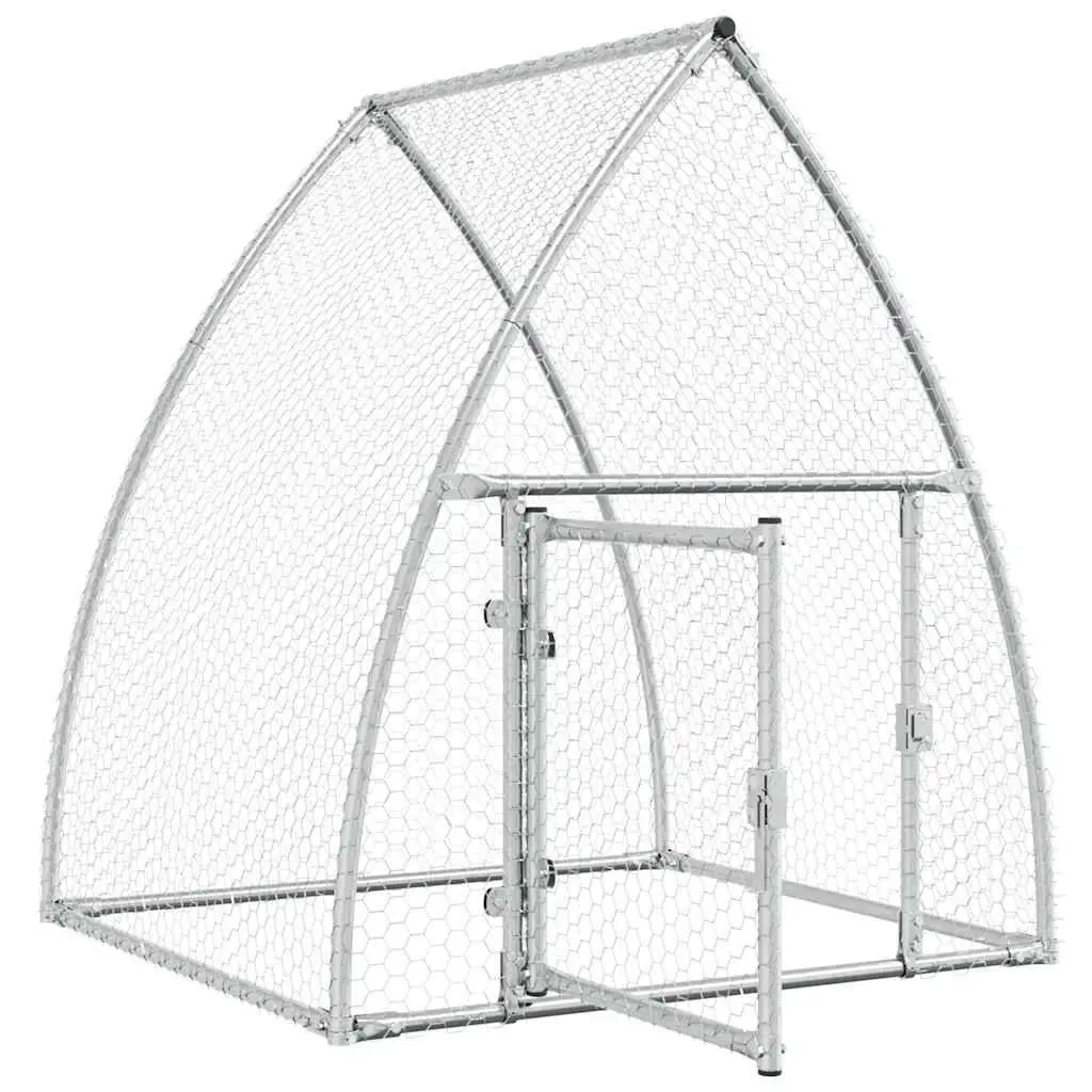 Chicken Cage Outdoor Enclosure Walk-in Silver Galvanised Steel for Small Animals