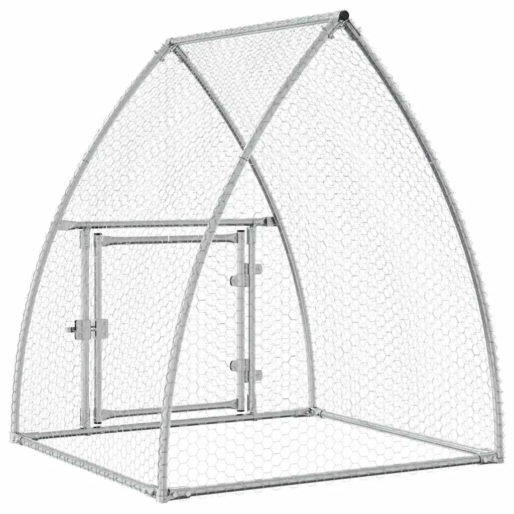 Chicken Cage Outdoor Enclosure Walk-in Silver Galvanised Steel for Small Animals