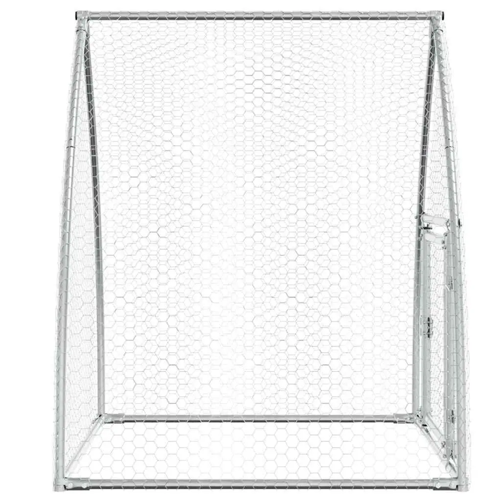 Chicken Cage Outdoor Enclosure Walk-in Silver Galvanised Steel for Small Animals
