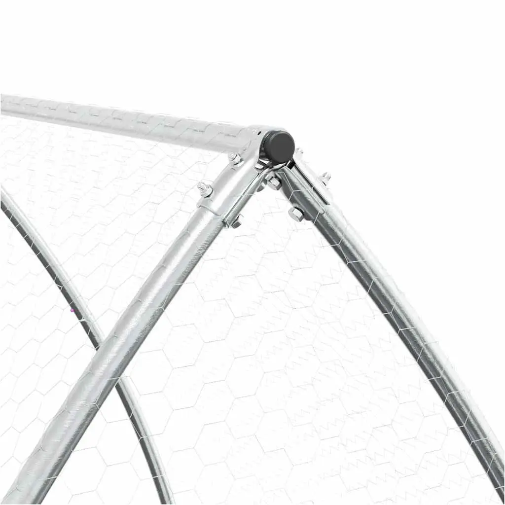 Chicken Cage Outdoor Enclosure Walk-in Silver Galvanised Steel for Small Animals