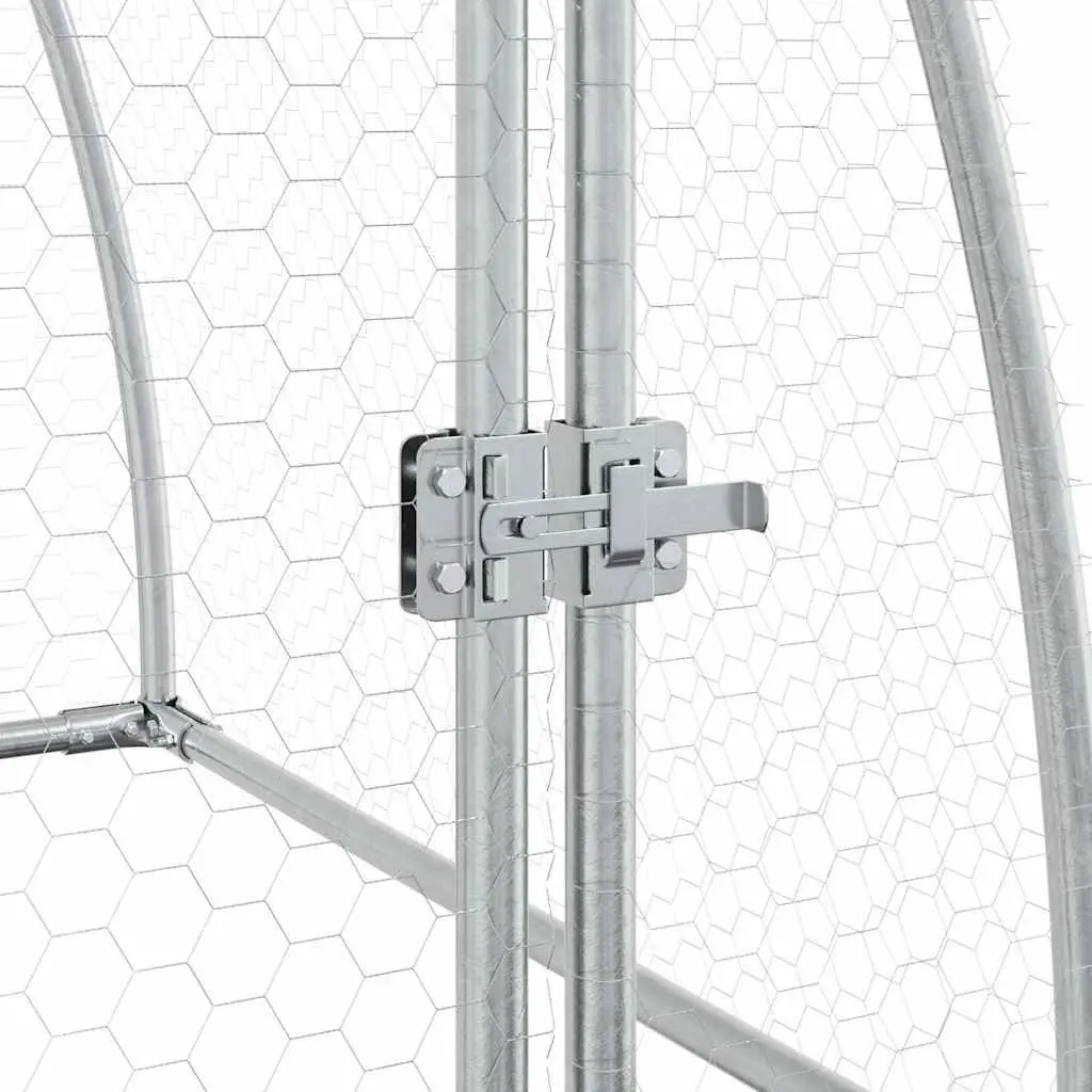 Chicken Cage Outdoor Enclosure Walk-in Silver Galvanised Steel for Small Animals
