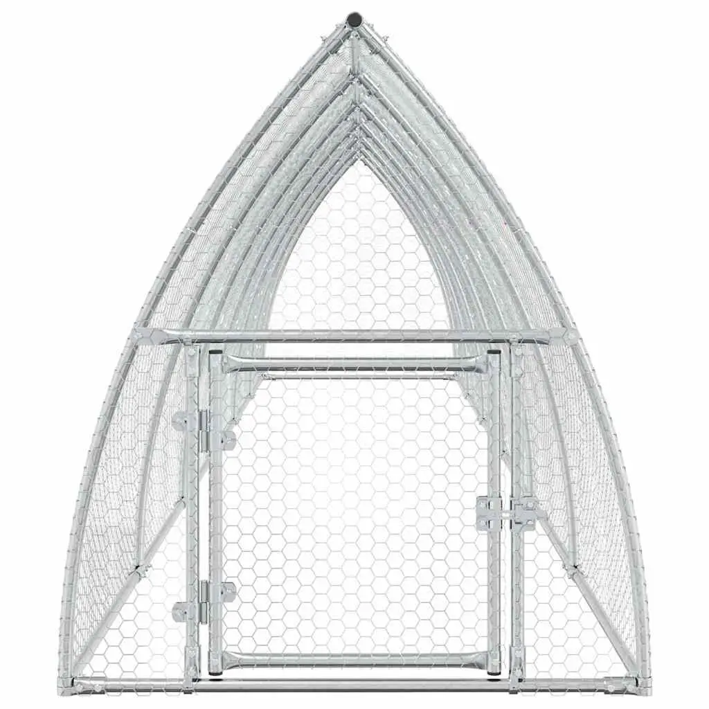 Chicken Cage Outdoor Enclosure Galvanised Steel 600x105x120cm Silver