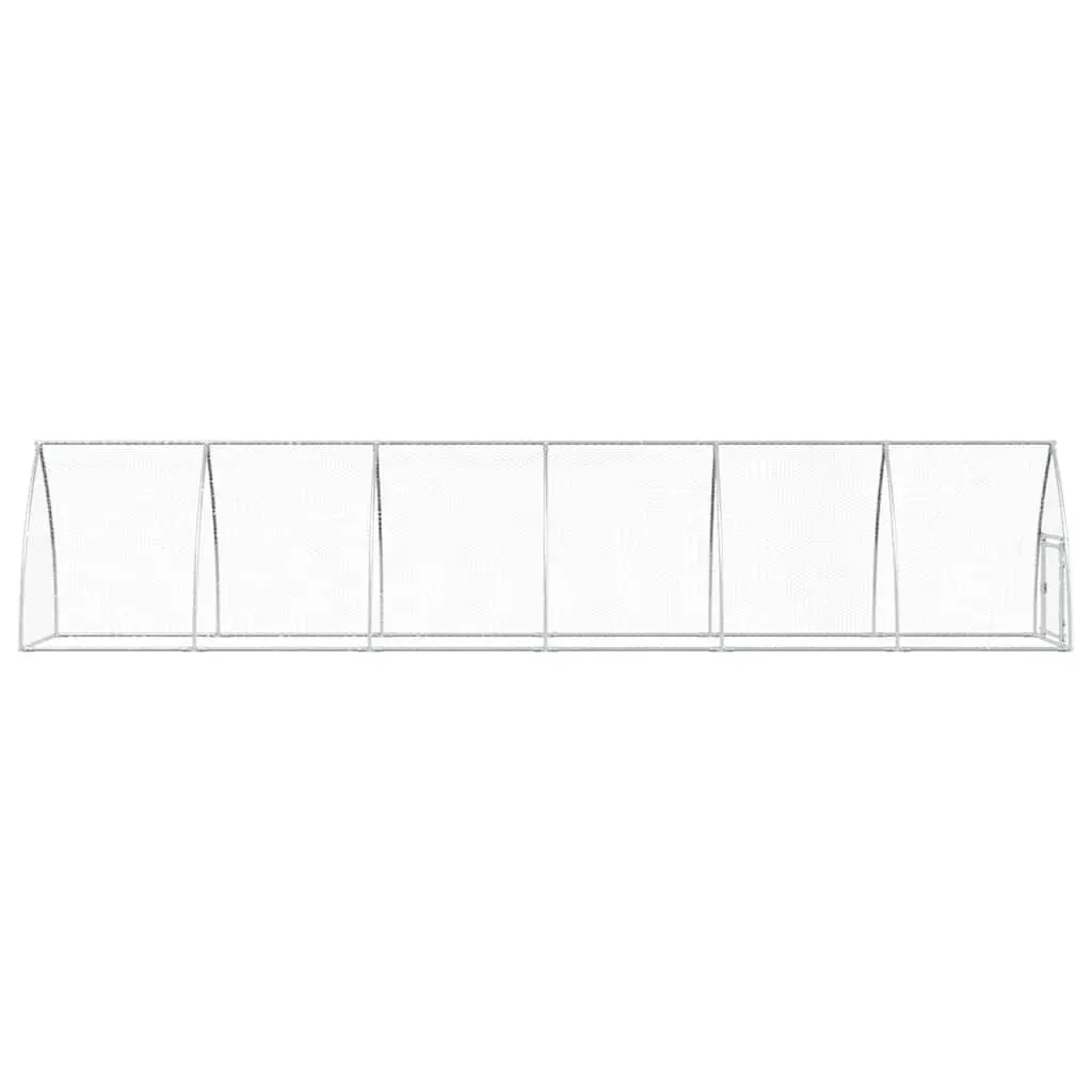 Chicken Cage Outdoor Enclosure Galvanised Steel 600x105x120cm Silver