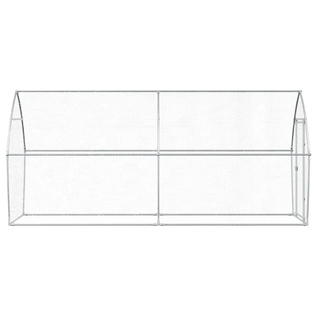 Chicken Cage Outdoor Enclosure 400x105x182 cm Galvanised Steel Silver