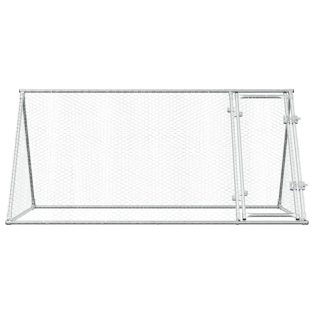 Chicken Cage Outdoor Enclosure Galvanised Steel 200x105x91 cm Silver