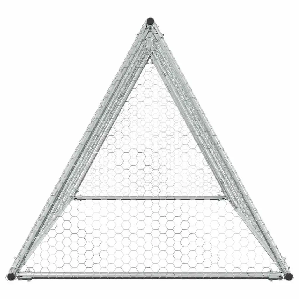 Chicken Cage Outdoor Enclosure Galvanised Steel 200x105x91 cm Silver
