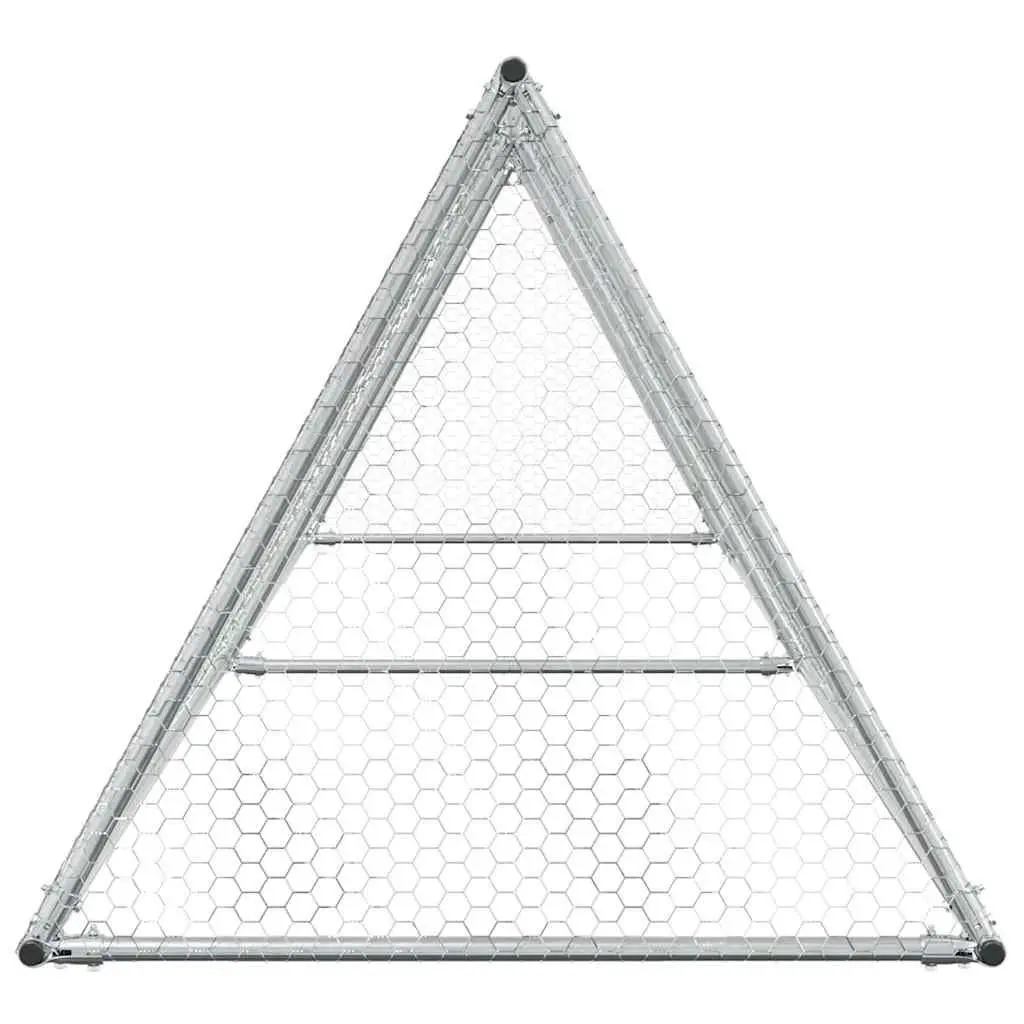 Chicken Cage Outdoor Enclosure 400x105x91 cm Galvanised Steel Silver
