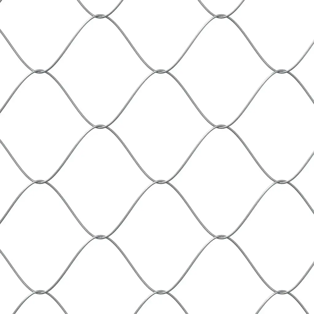 Dog Kennel Outdoor Pet Enclosure with Roof Door 2m Grey Galvanised Steel