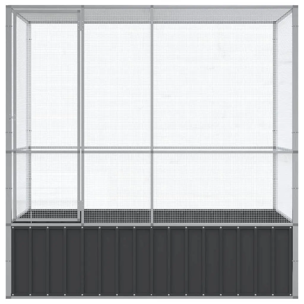 Bird Aviary Cage Large Outdoor Indoor Silver Steel Mesh