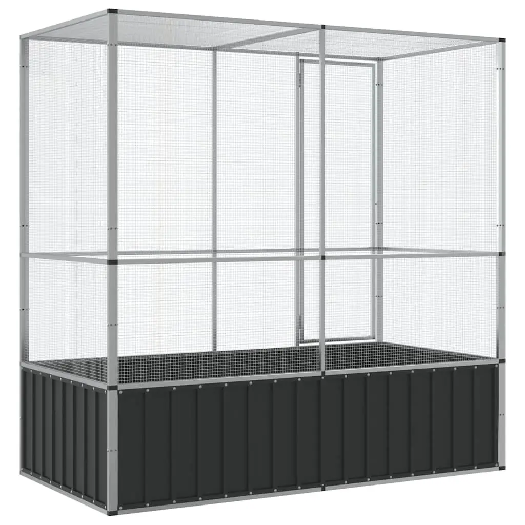 Bird Aviary Cage Large Outdoor Indoor Silver Steel Mesh