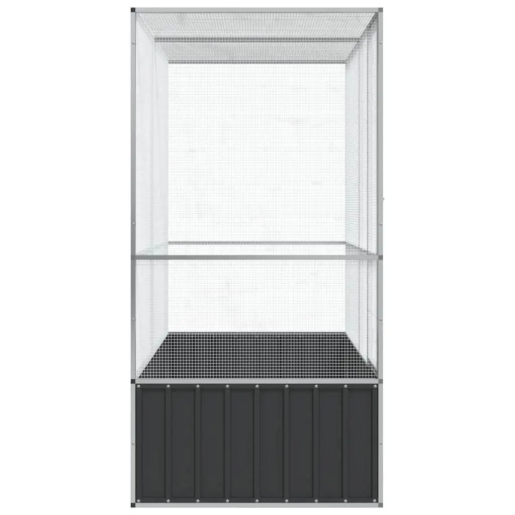 Bird Aviary Cage Large Outdoor Indoor Silver Steel Mesh
