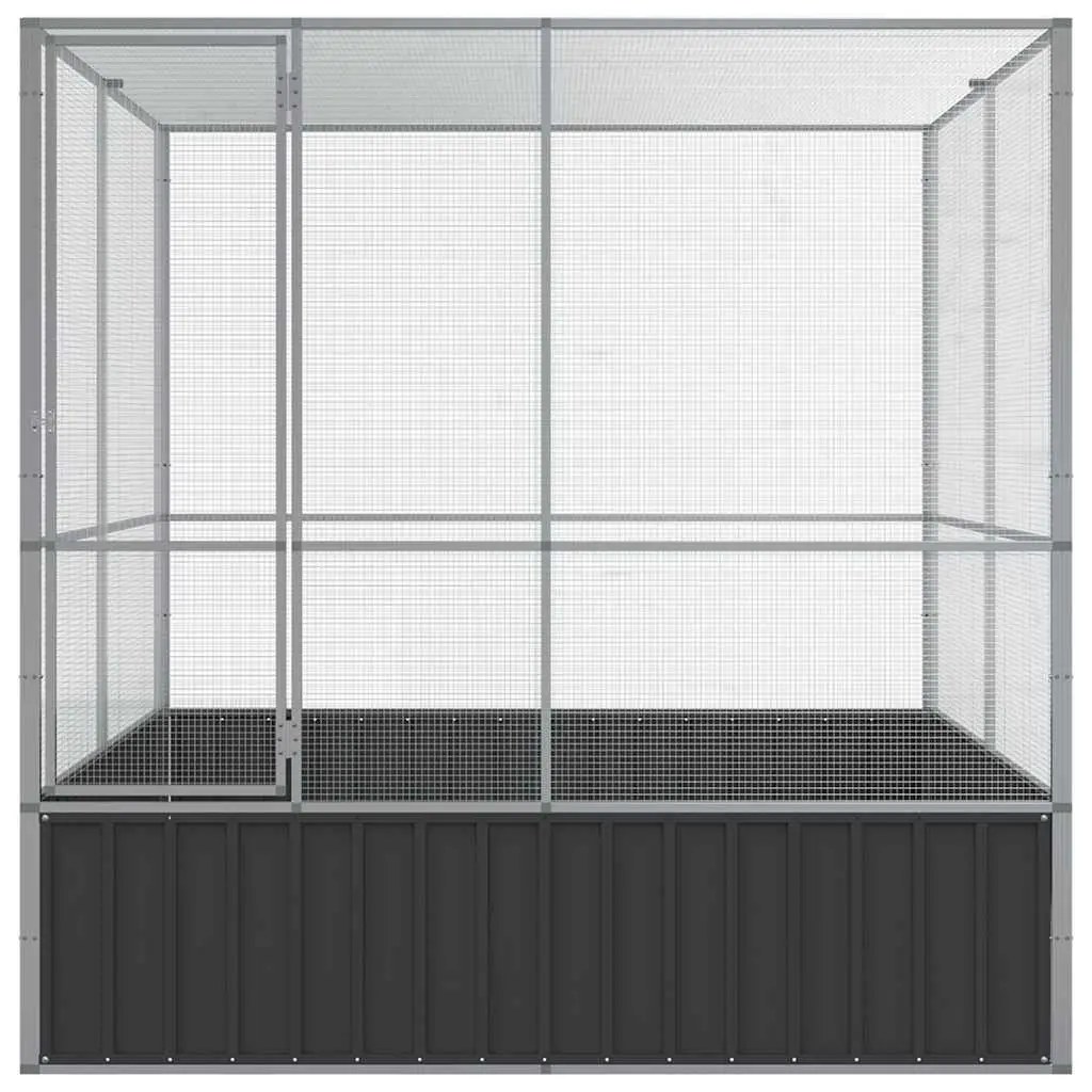 Bird Aviary Large Steel Cage Outdoor Indoor 211x207x212cm Silver