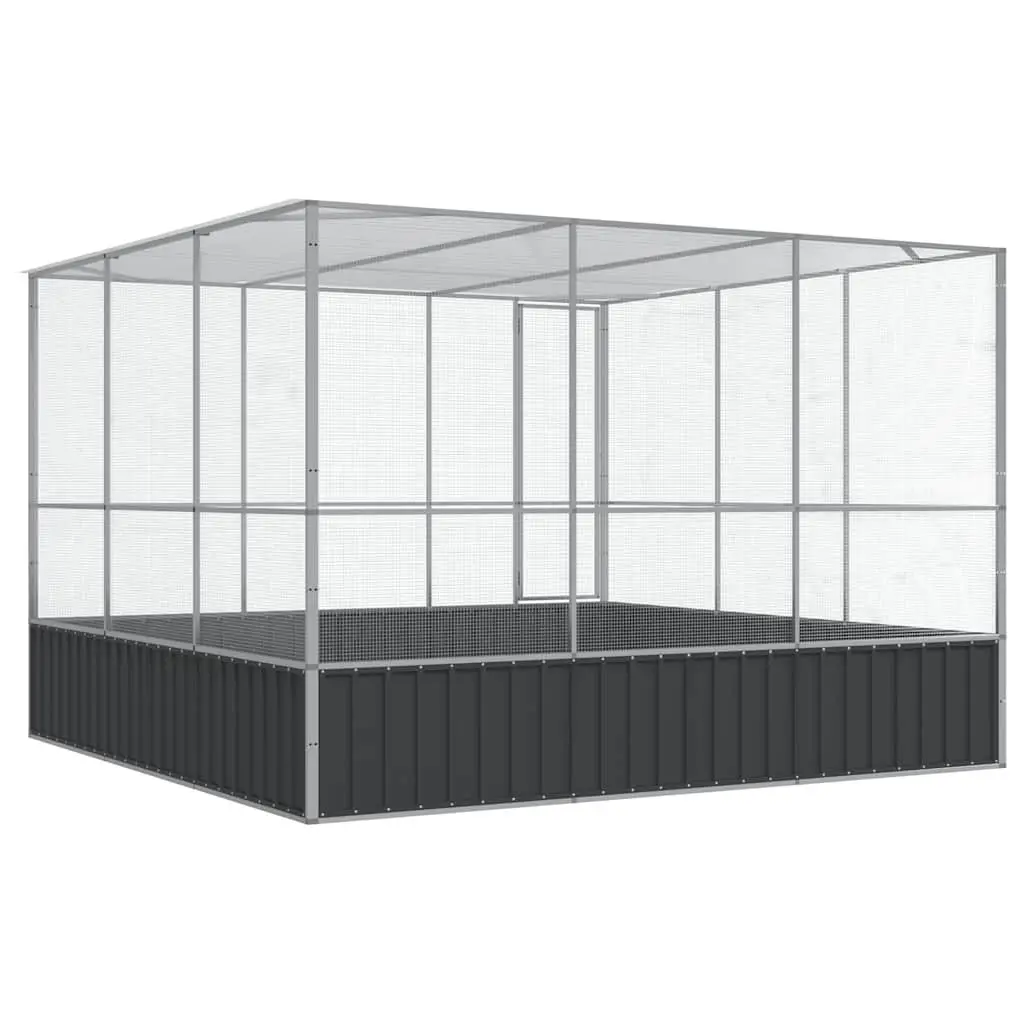 Bird Cage Aviary Outdoor Large Steel Mesh 311x307x212cm Galvanised Silver