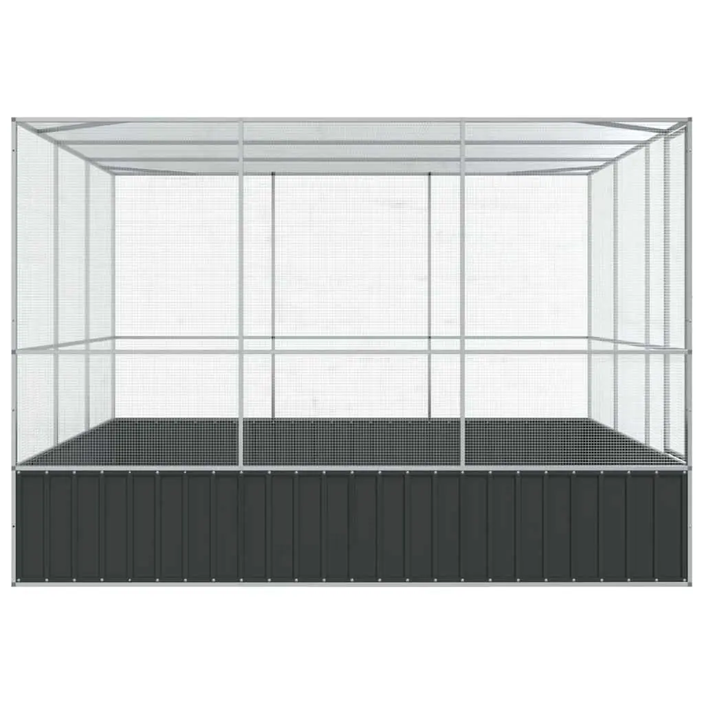 Bird Cage Aviary Outdoor Large Steel Mesh 311x307x212cm Galvanised Silver