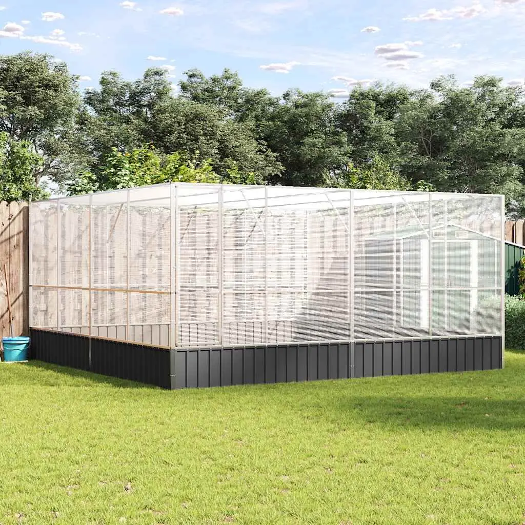 Large Bird Aviary Steel Mesh Enclosure 418x414x212cm Galvanised