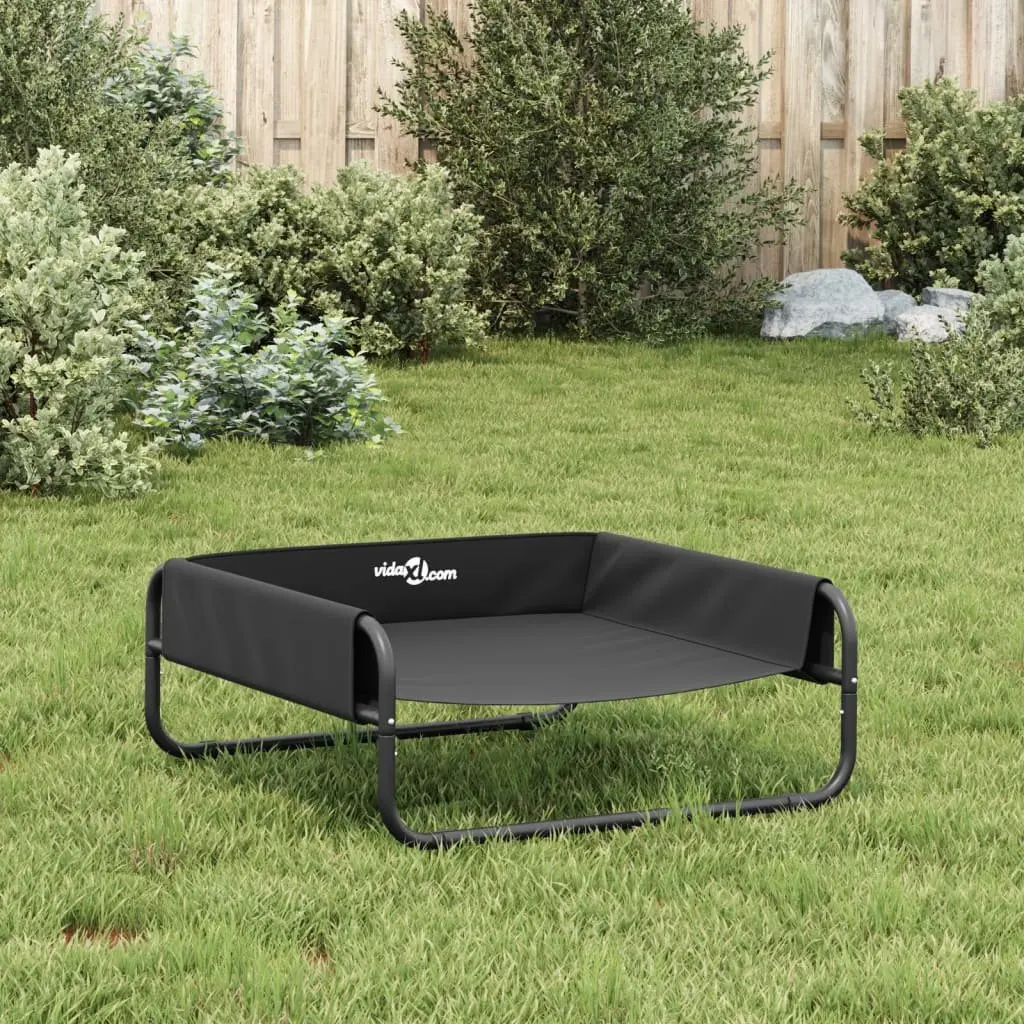 Elevated Dog Bed Anthracite Oxford Fabric Steel Frame Indoor Outdoor Pet Cot
