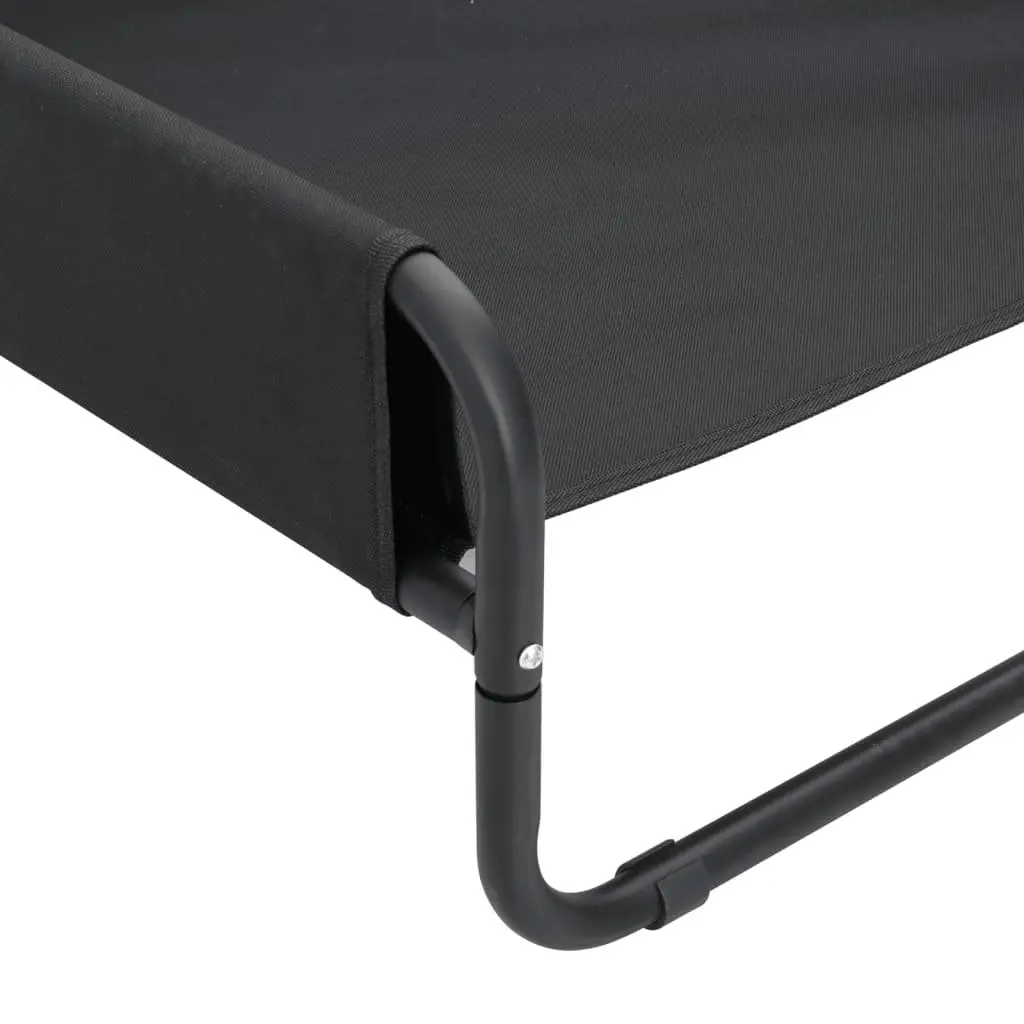 Elevated Dog Bed Anthracite Oxford Fabric Steel Frame Indoor Outdoor Pet Cot