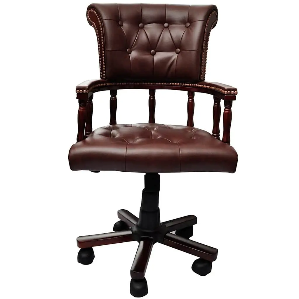 Swivel Office Chair Brown Adjustable Height Home Desk Seating Furniture