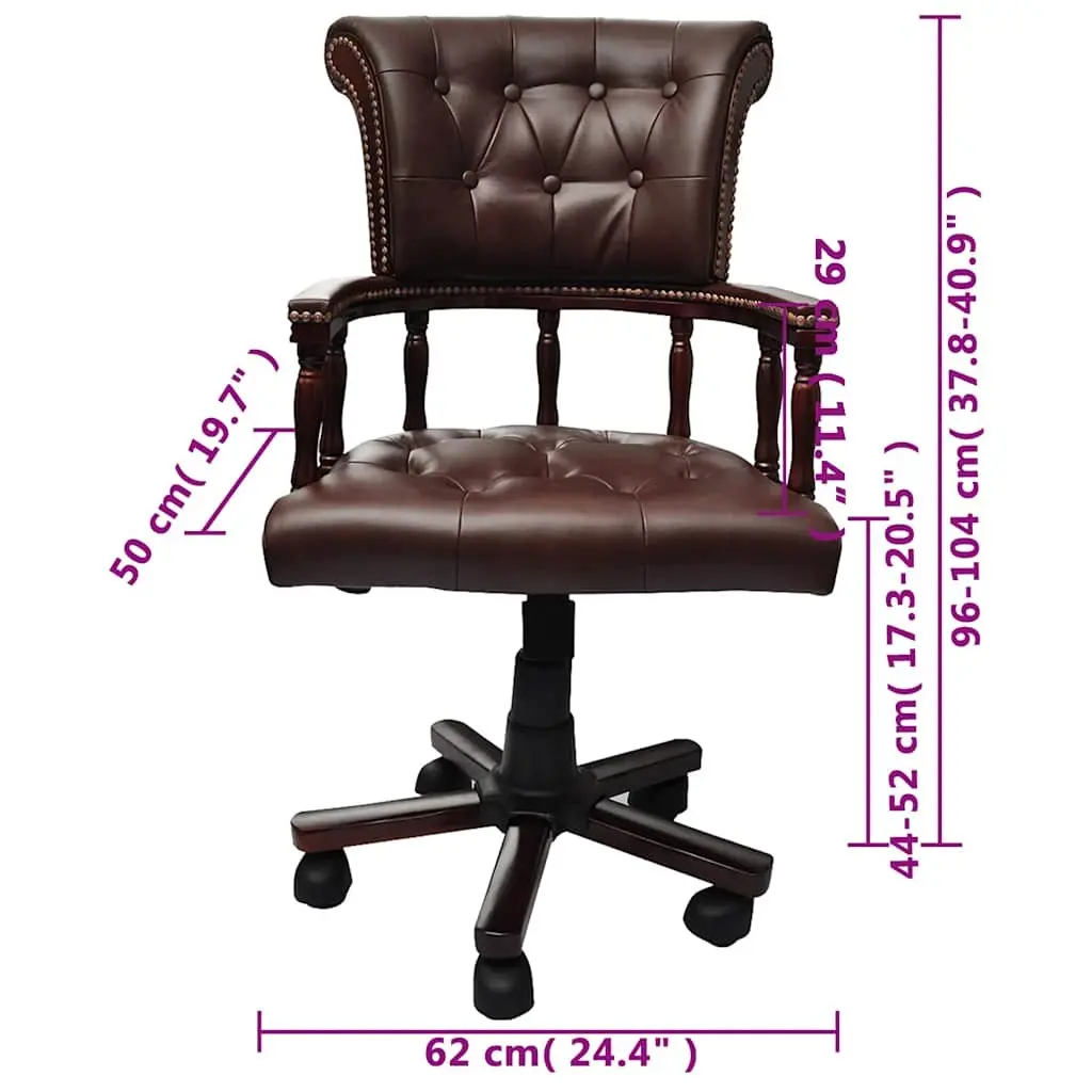 Swivel Office Chair Brown Adjustable Height Home Desk Seating Furniture