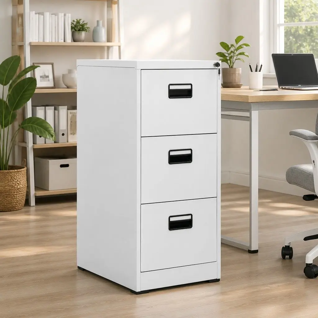 3-Drawer Filing Cabinet with Locking Drawers