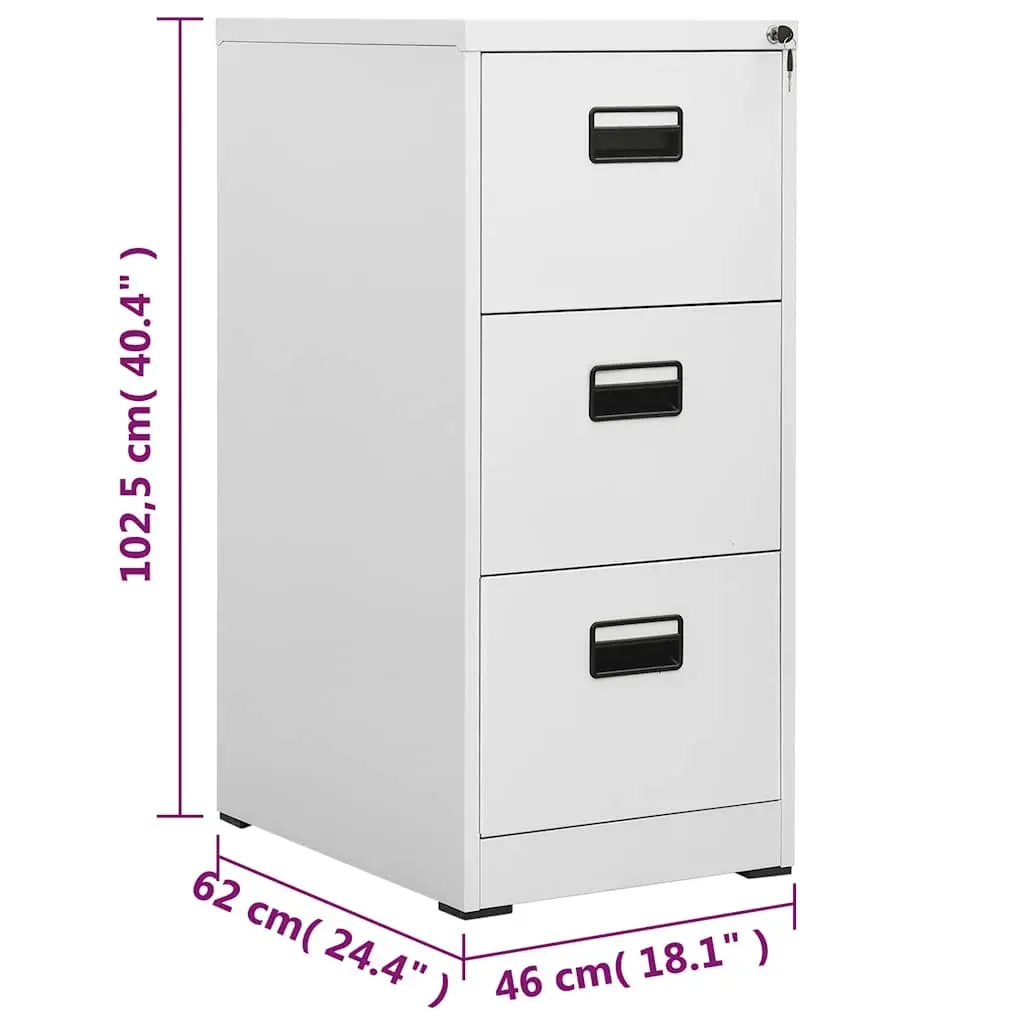 3-Drawer Filing Cabinet with Locking Drawers