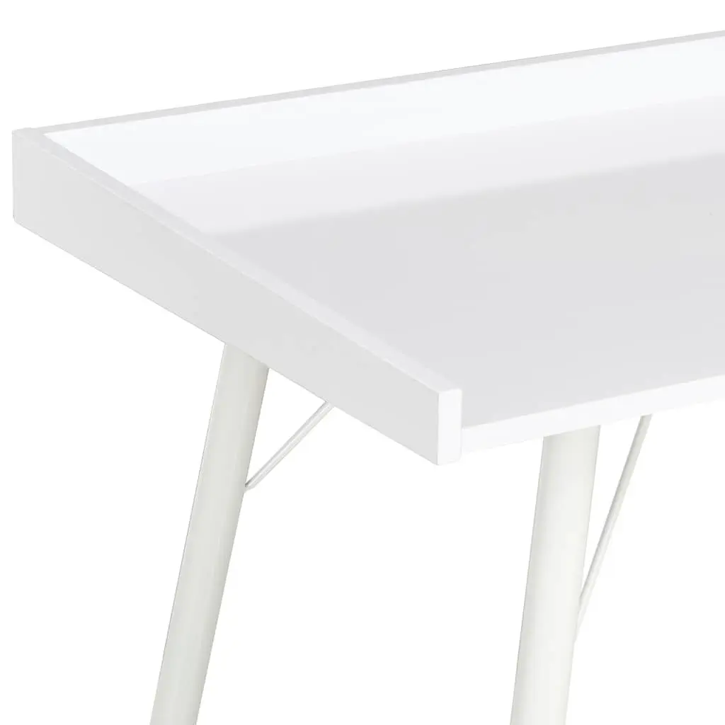 Desk White Compact Workstation 90x50x79 cm Home Office Study Writing Table