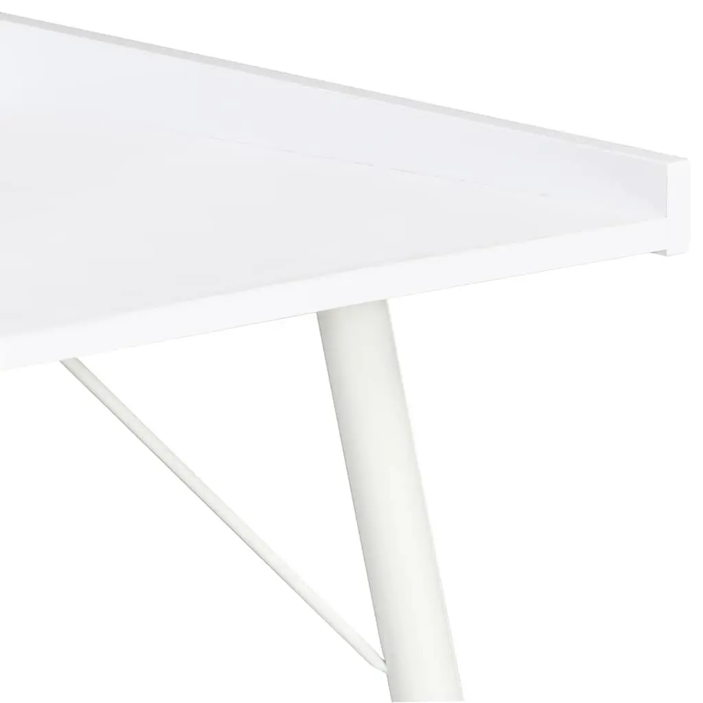 Desk White Compact Workstation 90x50x79 cm Home Office Study Writing Table