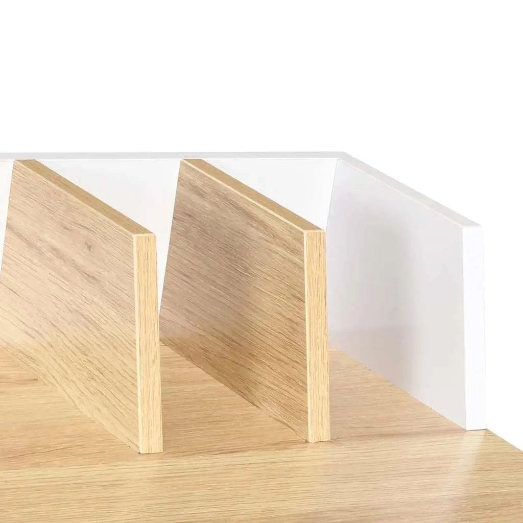 Office Desk Study Workstation 80 x 50 x 84 cm White Natural Wood