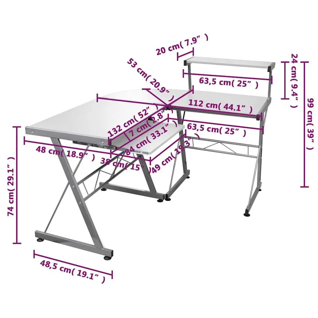 L-Shaped Computer Desk with Storage Options
