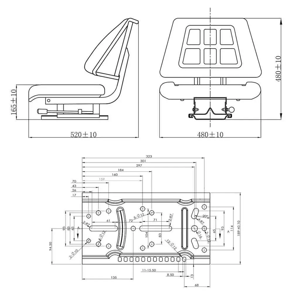 Tractor Seat with Backrest