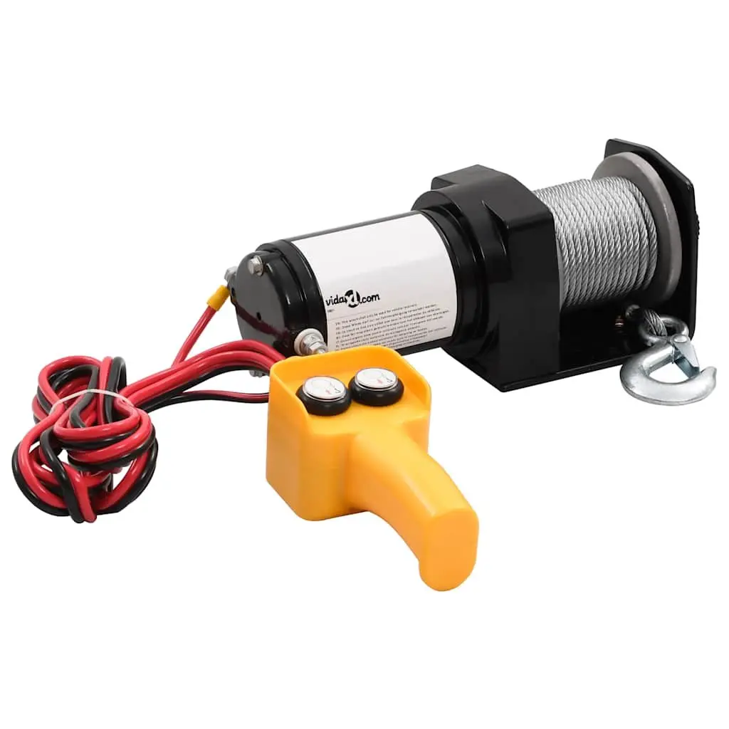 Electric Winch 12V Vehicle Recovery 907kg Wire Rope Remote Control