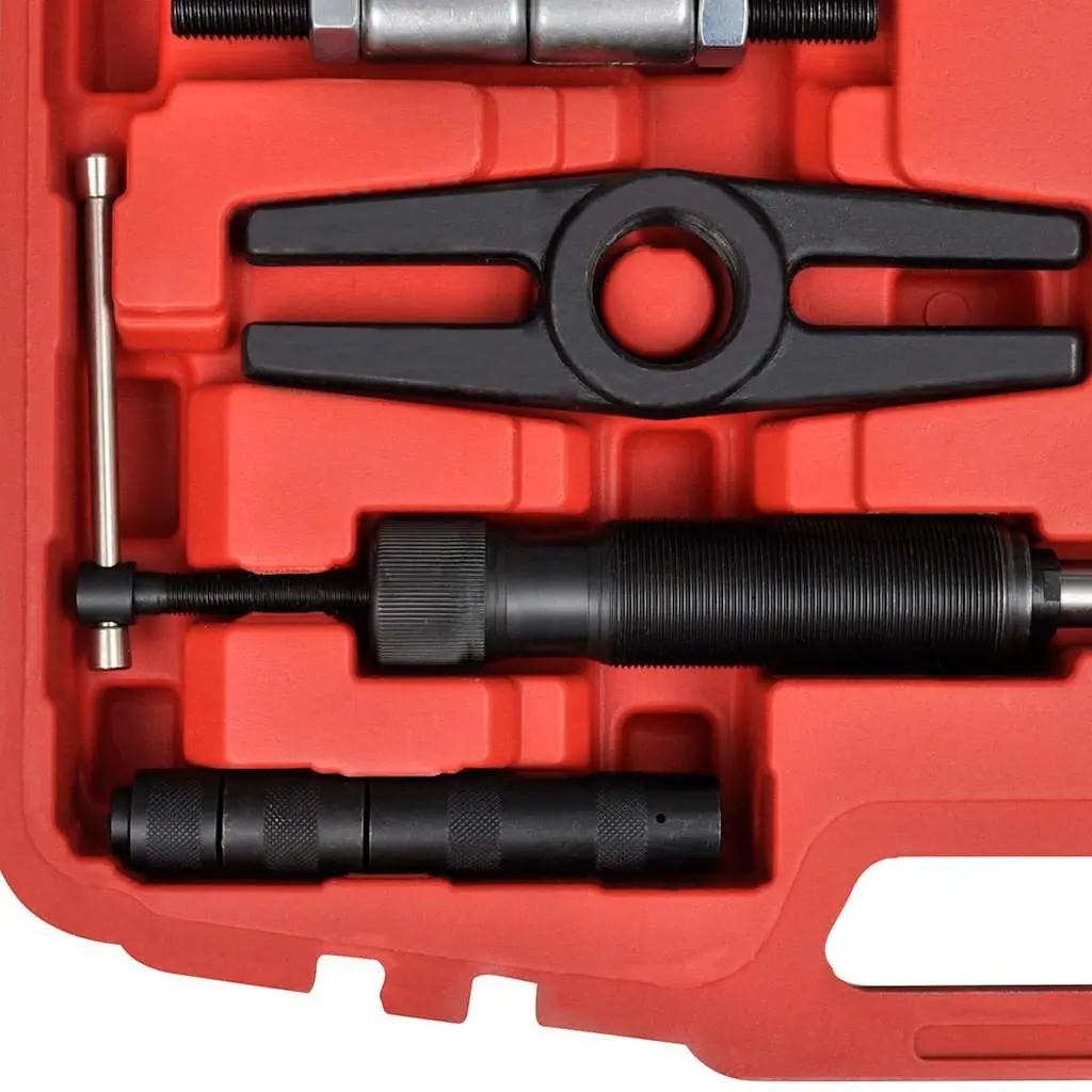 25 Piece Hydraulic Puller Tool Set for Bearing Separation and Installation in Grey