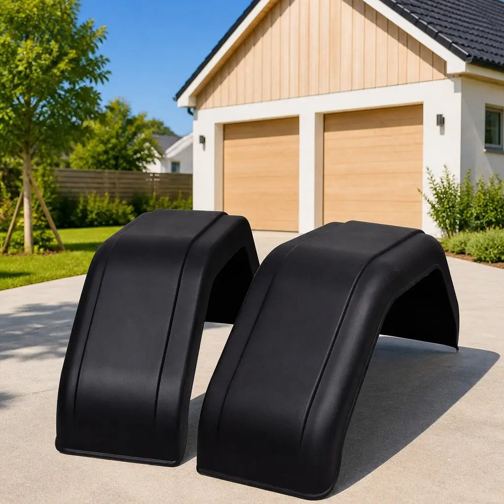 Black Mudguard Set for Trailer Protection 220 x 760 mm