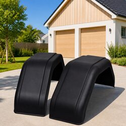 Reliable Black Mudguard Set for Trailer Protection 220 x 760 mm